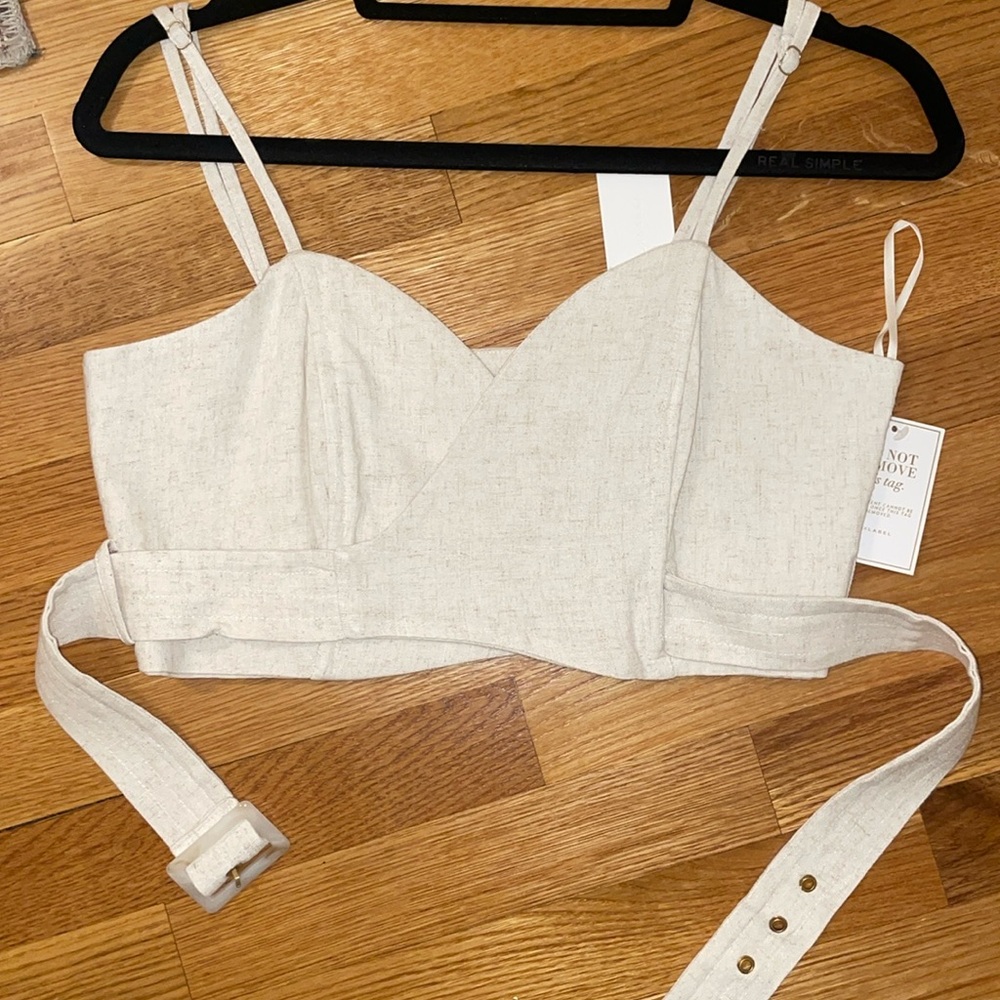 Jlux label cream linen blend top